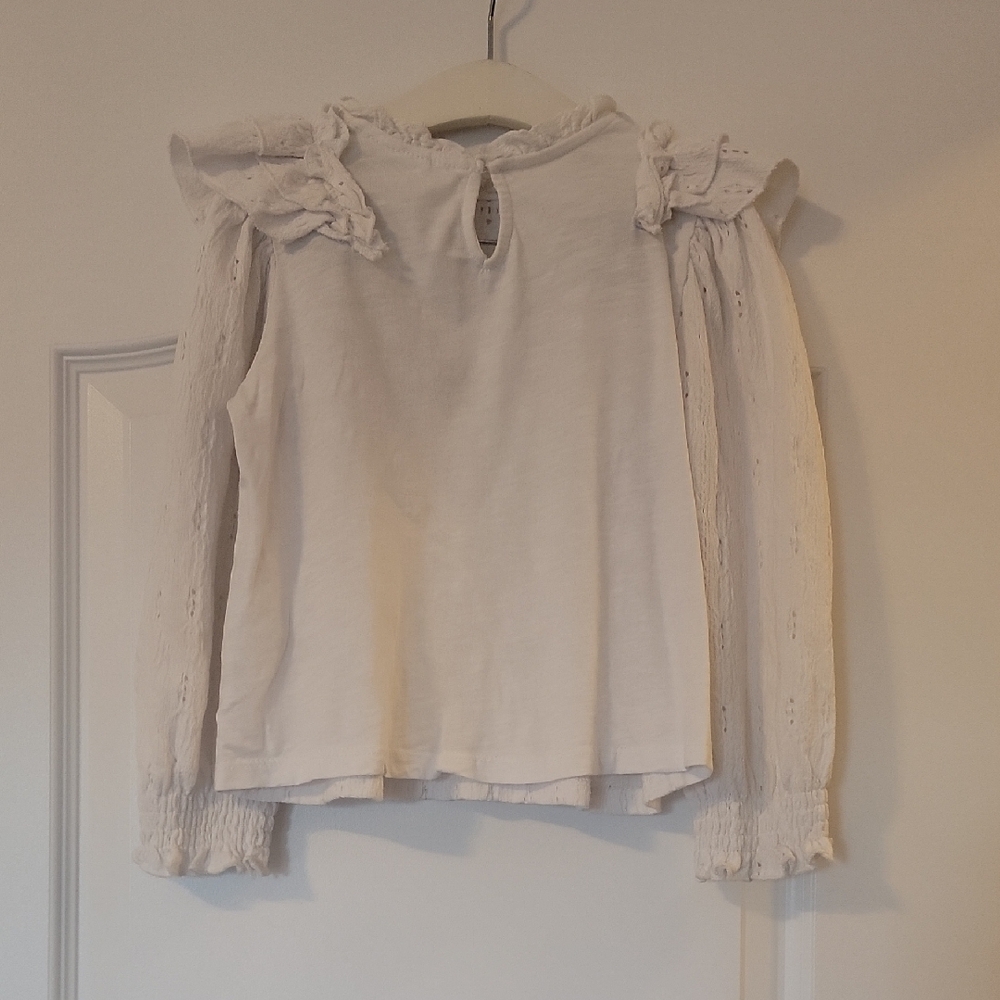Zara Cream Ruffle Detail Blouse - Picture 3 of 5